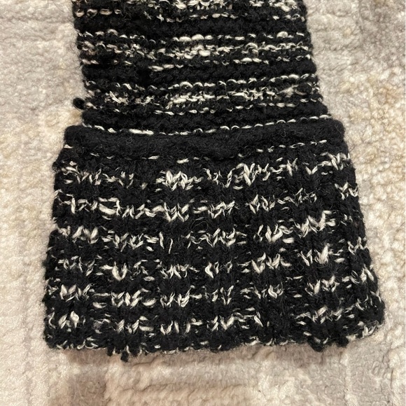 LOFT Sweater Womens Large Black White Chunky Knit Cardigan Wool Blend Casual - Picture 2 of 11